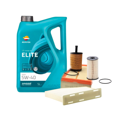 Pack Repsol Elite TDI 5w40 50501 + Filtro Aceite, Aire, Polen, Gasoil + TAPON  (Volkswagen/Seat TDI)